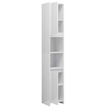 High Gloss White Bathroom Cabinet - 30x30x183.5 cm