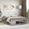 Metal Bed Frame with Headboard White 180x200 cm Super King Colour white Size 180 x 200 cm Model with headboard 