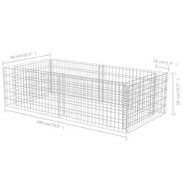 Gabion Planter Galvanised Steel 180x90x50 cm | HipoMarket