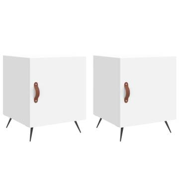 Stylish White Bedside Cabinets - 2 pcs | Hipomarket UK