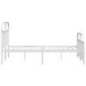 Stylish Metal Bed Frame with Headboard - King Size White 150x200 cm