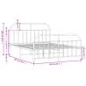 Stylish Metal Bed Frame with Headboard - King Size White 150x200 cm