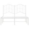 Elegant White Metal Bed Frame with Headboard 120x190 cm