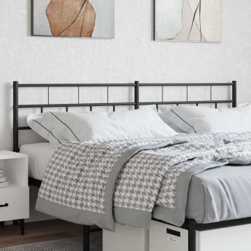 Stylish Black Metal Headboard - 180 cm | Hipo Market