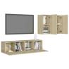 4 Piece TV Cabinet Set - Sonoma Oak Engineered Wood | HipoMarket