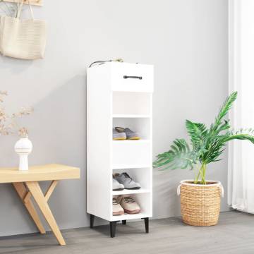 Shoe Cabinet White 30x35x105 cm – Stylish Storage Solution