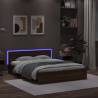 Bed Frame with Headboard and LED Brown Oak 160x200 cm Colour brown oak Size 160 x 200 cm 