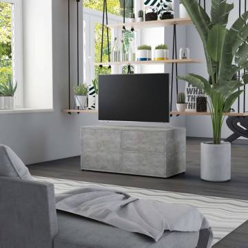 Stylish Concrete Grey TV Cabinet - 80x34x36 cm