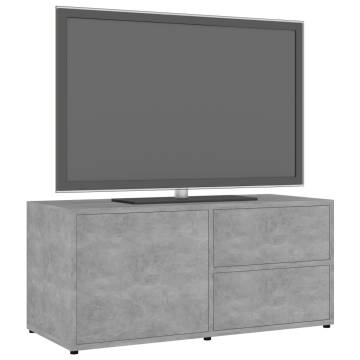 Stylish Concrete Grey TV Cabinet - 80x34x36 cm