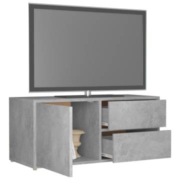 Stylish Concrete Grey TV Cabinet - 80x34x36 cm