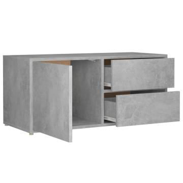 Stylish Concrete Grey TV Cabinet - 80x34x36 cm