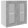 Hanging Glass Cabinet Concrete Grey - Stylish Storage Solution