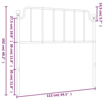 Stylish White Metal Headboard 107 cm - Hipomarket UK