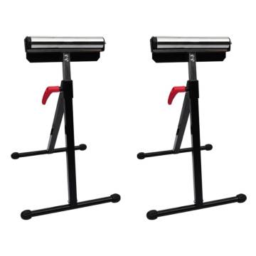 Set of 2 Adjustable Roller Stands - Heavy-Duty Support