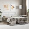 Metal Bed Frame with Headboard and Footboard White 180x200 cm Super King Colour white Size 180 x 200 cm Model with headboard & footboard 