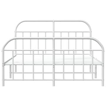 Robust Metal Bed Frame with Headboard, 180x200 cm Super King