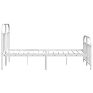 Robust Metal Bed Frame with Headboard, 180x200 cm Super King