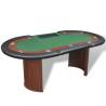 10-Player Poker Table with Dealer Area & Chip Tray - Green