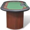 10-Player Poker Table with Dealer Area & Chip Tray - Green