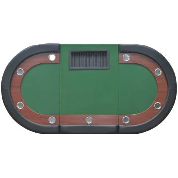 10-Player Poker Table with Dealer Area & Chip Tray - Green