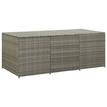 Garden Storage Box Poly Rattan 180x90x70 cm Grey - HipoMarket