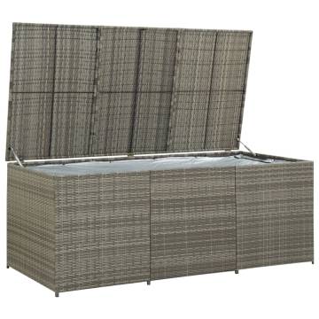 Garden Storage Box Poly Rattan 180x90x70 cm Grey - HipoMarket