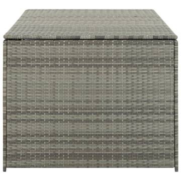 Garden Storage Box Poly Rattan 180x90x70 cm Grey - HipoMarket