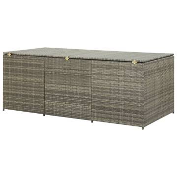 Garden Storage Box Poly Rattan 180x90x70 cm Grey - HipoMarket