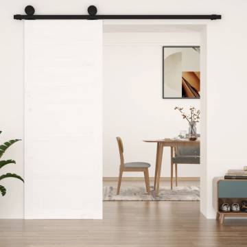 Barn Door White 80x1.8x204.5 cm Solid Wood Pine | HipoMarket