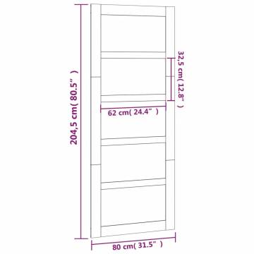 Barn Door White 80x1.8x204.5 cm Solid Wood Pine | HipoMarket