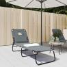 Folding Sun Lounger Grey Oxford Fabric&Powder-coated Steel Colour grey Quantity in Package 1 