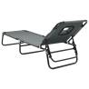 Folding Sun Lounger - Grey Oxford Fabric & Steel - HipoMarket