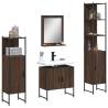 4 Piece Bathroom Cabinet Set Brown Oak Engineered Wood Colour brown oak Number of 1 Number of Pieces 