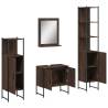 4 Piece Brown Oak Bathroom Cabinet Set - Stylish & Practical