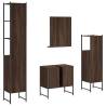 4 Piece Brown Oak Bathroom Cabinet Set - Stylish & Practical