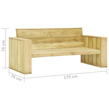 Elegant Garden Bench 179 cm - Impregnated Pinewood | Hipomarket