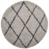 Shaggy Rug High Pile Beige & Anthracite Ø 160 cm - Hipomarket