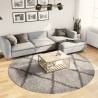 Shaggy Rug High Pile Modern Beige and Anthracite Ø 240 cm Colour beige and anthracite Size Ø 240 cm 