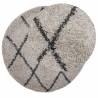 Soft Shaggy Rug High Pile Beige & Anthracite Ø 240 cm