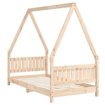 Kids Bed Frame 80x160 cm Solid Wood Pine - Fun & Sturdy Design