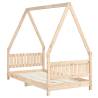 Kids Bed Frame 80x160 cm Solid Wood Pine - Fun & Sturdy Design