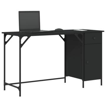 Black Computer Desk 131x48x75 cm | Engineered Wood | HipoMarket