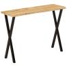 Console Table with Live Edge 105x33x76 cm Solid Wood Mango Colour black Quantity in Package 1 Model x shape 