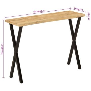 Console Table with Live Edge - Solid Wood Mango | Hipo Market