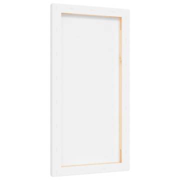 Stretched Canvases - 12 pcs White Fabric & Solid Pine Wood