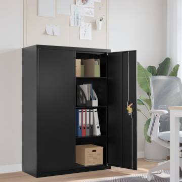 File Cabinet Black 90x40x140 cm Steel - Organize Your Office