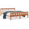 Bed Frame with Headboard Wax Brown 150x200 cm King Size Solid Wood Pine Colour brown Size 150 x 200 cm 