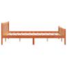 Bed Frame with Headboard Wax Brown King Size - Solid Pine Wood