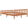 Bed Frame with Headboard Wax Brown King Size - Solid Pine Wood