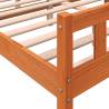 Bed Frame with Headboard Wax Brown King Size - Solid Pine Wood